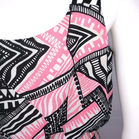 Pink Rose Women's Small Black Pink White Blouse - Picture 6 of 7